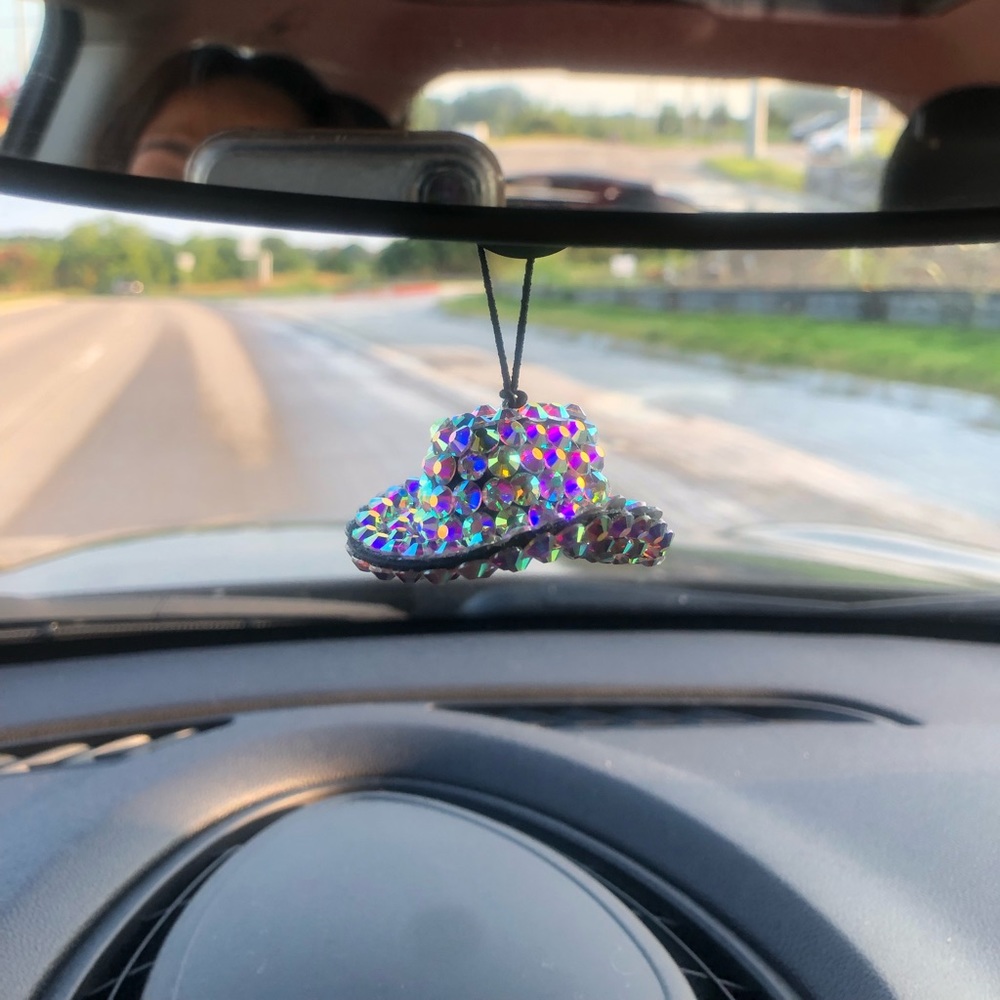 Rhinestone cowboy car charm